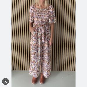 Hayden, Los Angeles, medium the shonda square neck jumpsuit in lilac floral